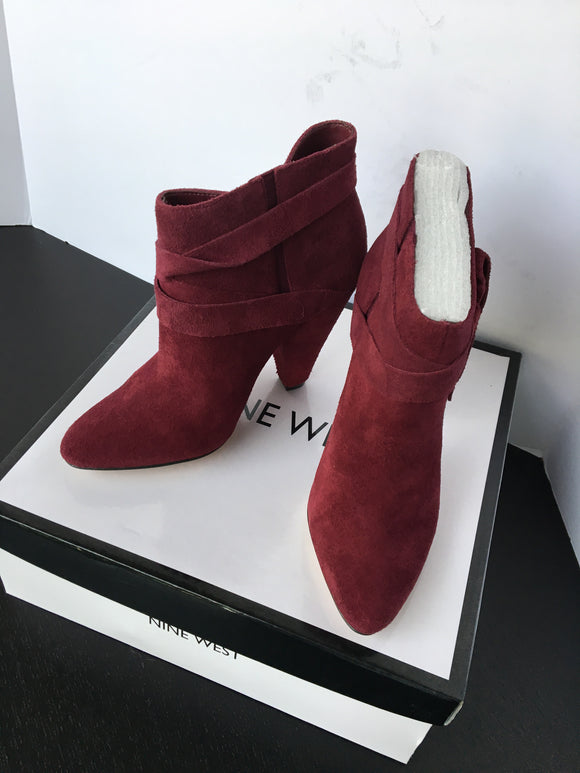 New Nine West Women Ankle Boots - Burgundy